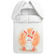 Конверт "Зайка" принт "Зайка в Сердечках" Флис Деми